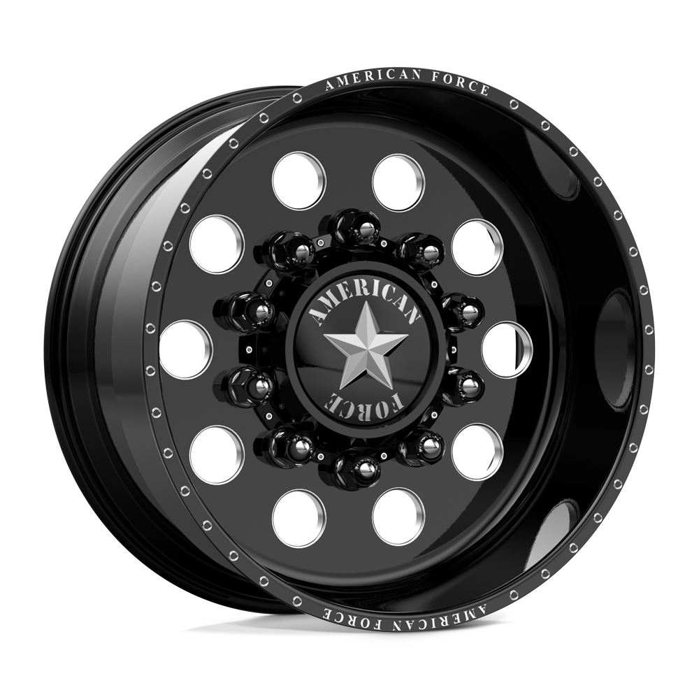 American Force Classic SD forged wheels in gloss black milled finish, three-quarter view
