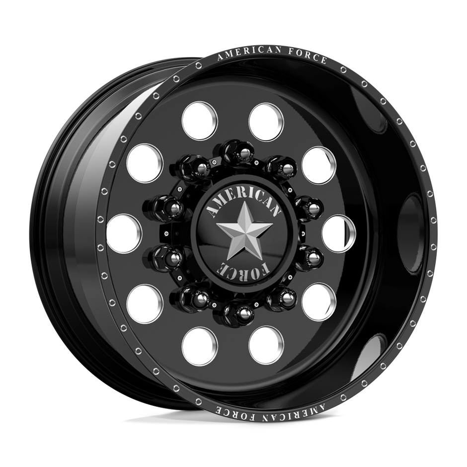American Force Classic SD forged wheels in gloss black milled finish, three-quarter view