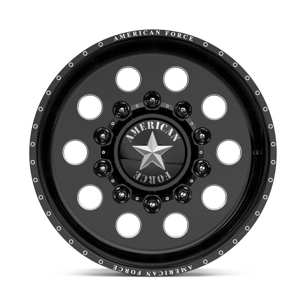 American Force Classic SD forged wheels in gloss black milled finish, face view