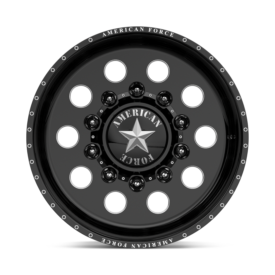American Force Classic SD forged wheels in gloss black milled finish, face view