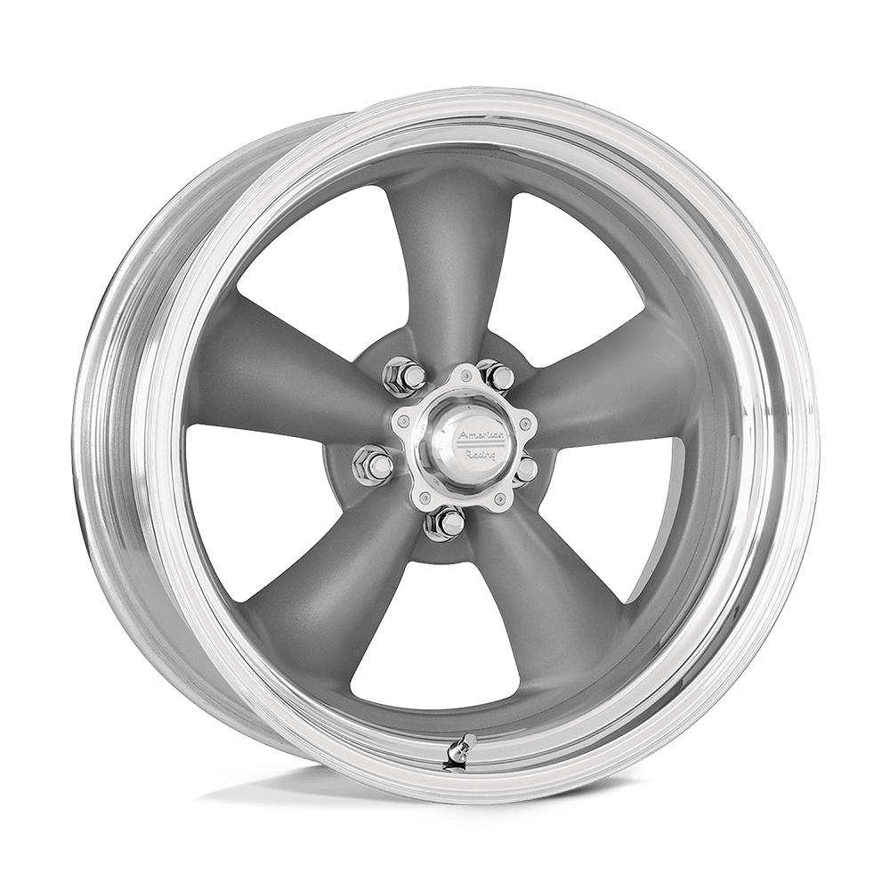 American Racing VN205 Classic Torq Thrust II 15x4 Torq Thrust Gray w/Polished Lip -25mm ET 72.6mm CB 5x114.3