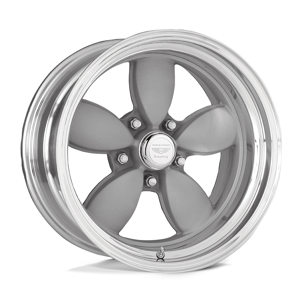 American Racing VN402 Classic 200S 17x8 Two-Piece Mag Gray w/Polished Barrel 25mm ET 72.6mm CB 5x112
