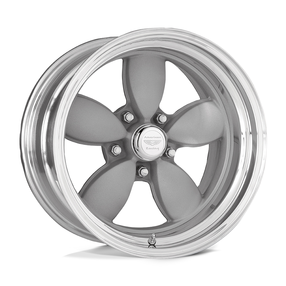 American Racing VN402 Classic 200S 17x8 Two-Piece Mag Gray w/Polished Barrel 25mm ET 72.6mm CB 5x112
