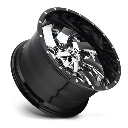 Fuel Wheels D240 Cleaver 20x12 Chrome Plated w/Gloss Black Lip -44mm ET 125.1mm CB 8x170