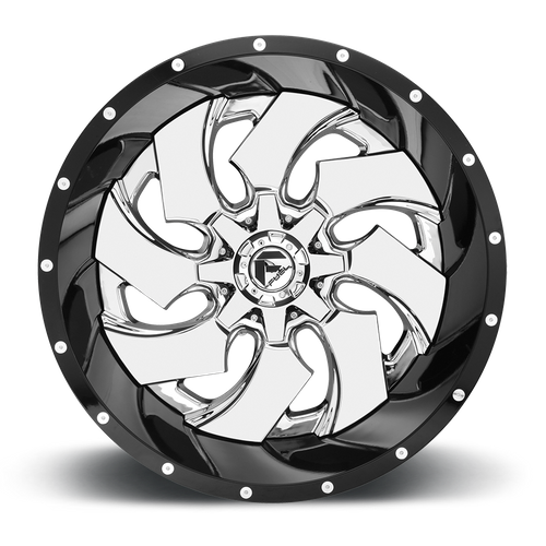 Fuel Wheels D240 Cleaver 20x12 Chrome Plated w/Gloss Black Lip -44mm ET 125.1mm CB 8x170