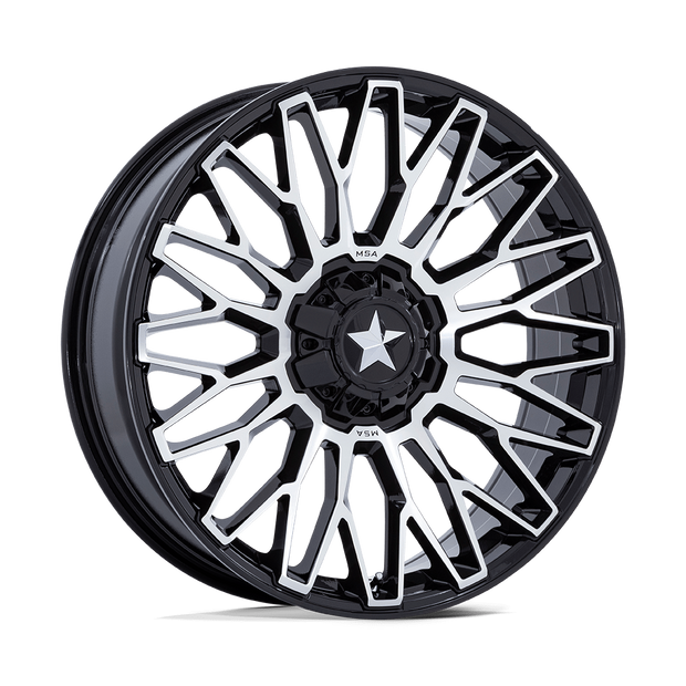 MSA Offroad Wheels M50 Clubber 22x7 Gloss Black Machined 0mm ET 110.1mm CB 4x137/4x156