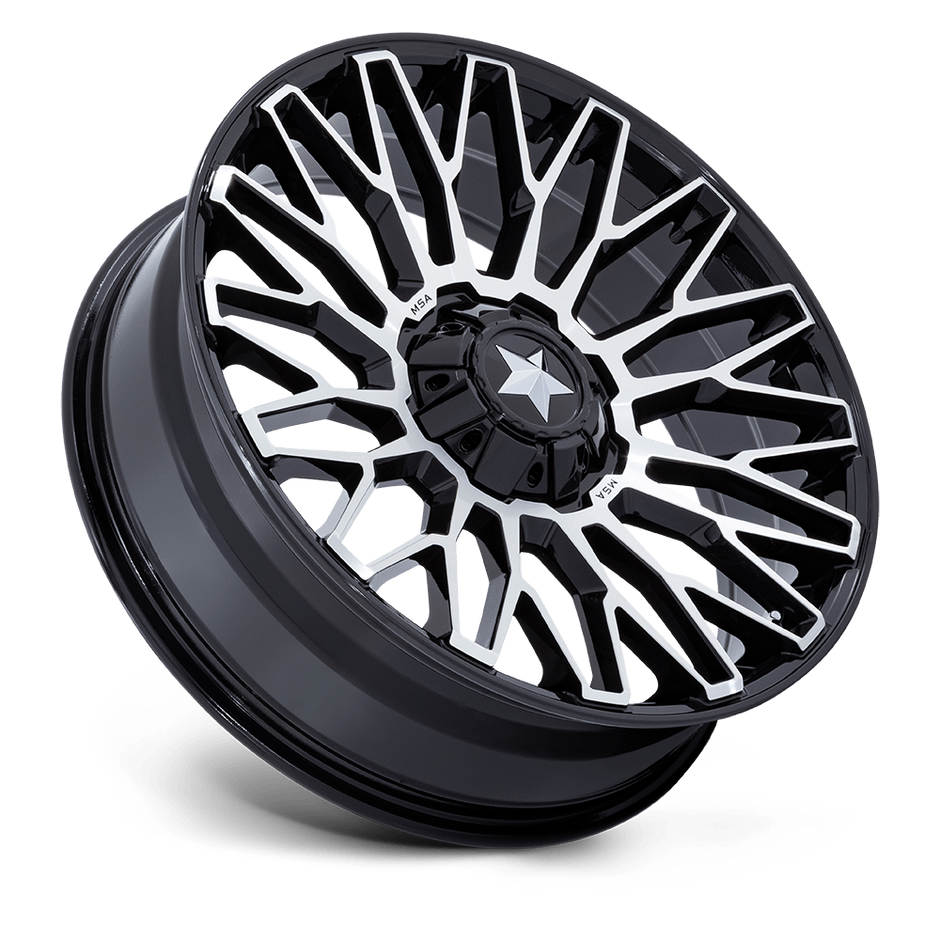 MSA Offroad Wheels M50 Clubber 22x7 Gloss Black Machined 0mm ET 110.1mm CB 4x137/4x156