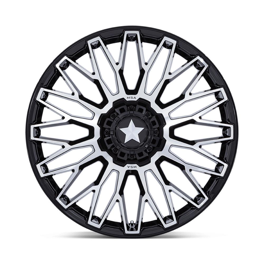 MSA Offroad Wheels M50 Clubber 22x7 Gloss Black Machined 0mm ET 110.1mm CB 4x137/4x156