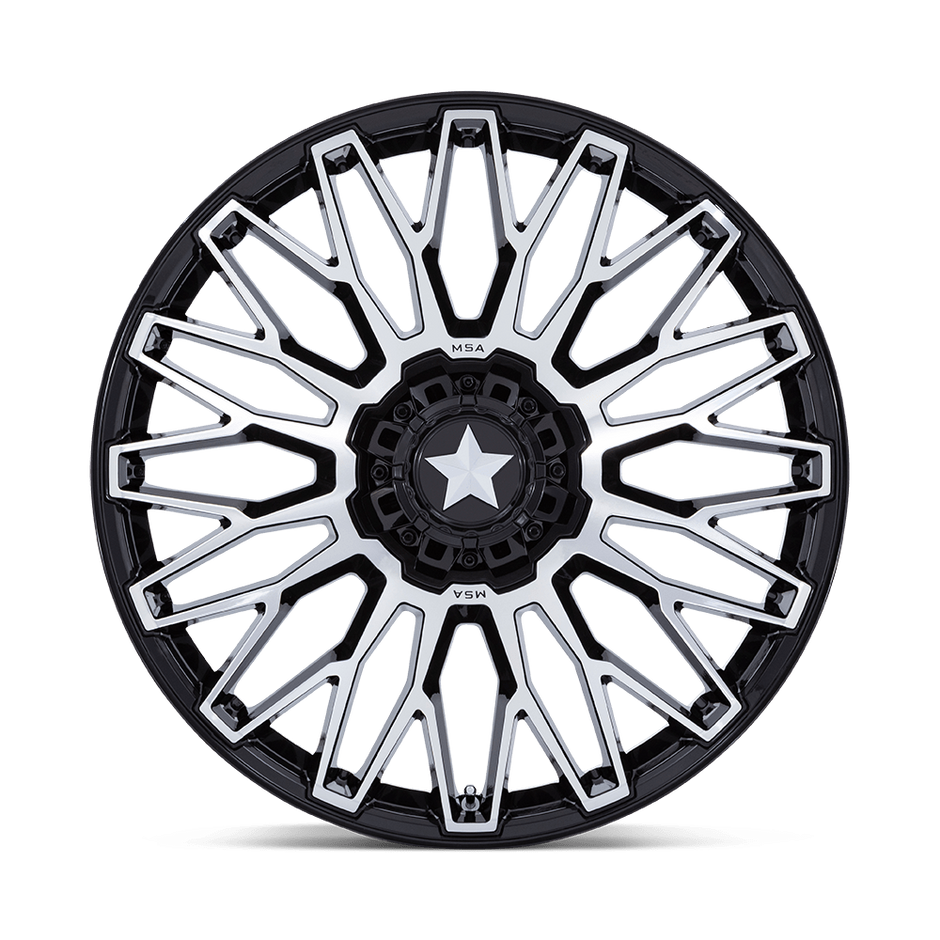 MSA Offroad Wheels M50 Clubber 22x7 Gloss Black Machined 0mm ET 110.1mm CB 4x137/4x156