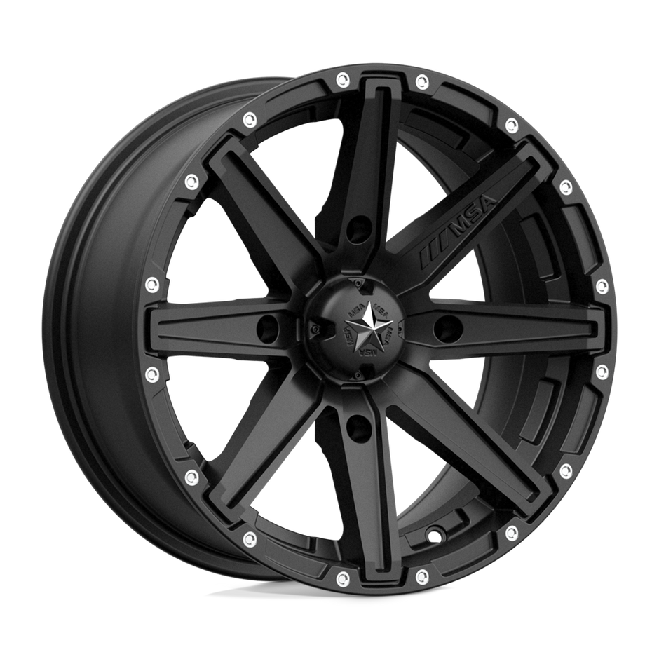 MSA Offroad Wheels M33 Clutch 16x7 Satin Black 10mm ET 132mm CB 4x156
