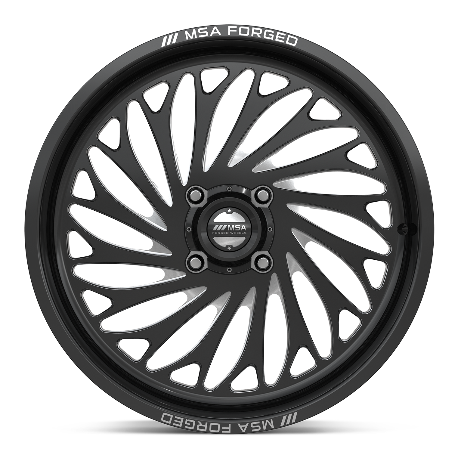 MSA Offroad Wheels MA402 Coil UTV 24x10 Gloss Black Machined -25mm ET 72.56mm CB 4x156