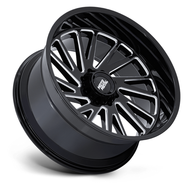 Moto Metal MO811 Combat 24x12 Gloss Black Milled -44mm ET 125.1mm CB 8x165.1