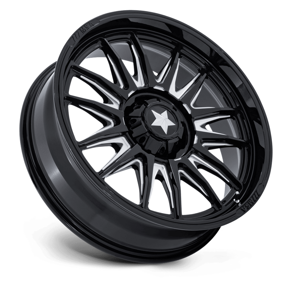 MSA Offroad Wheels M55 Commander UTV 22x7 Gloss Black Milled 0mm ET 110.1mm CB 4x137/4x156