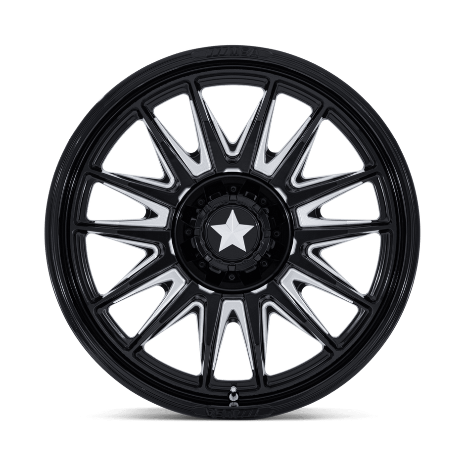 MSA Offroad Wheels M55 Commander UTV 22x7 Gloss Black Milled 0mm ET 110.1mm CB 4x137/4x156