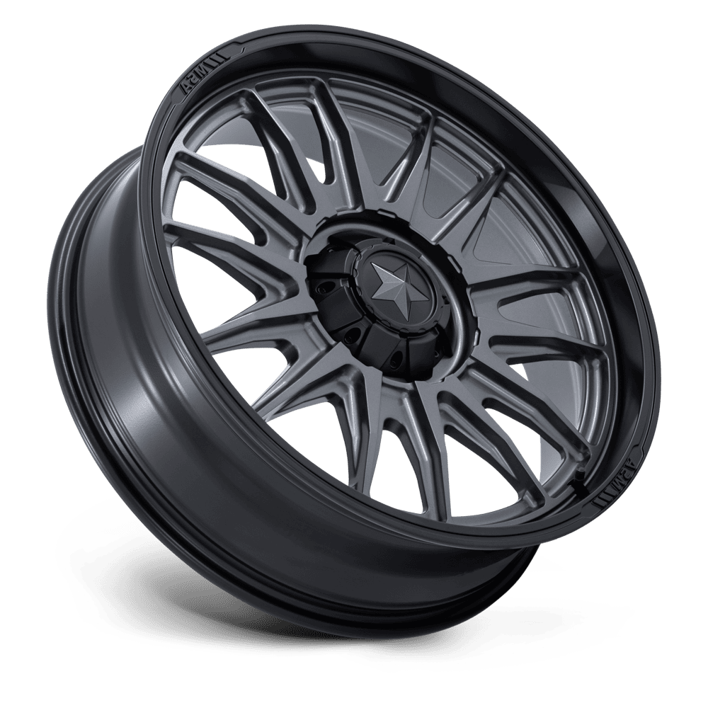 MSA Offroad Wheels M55 Commander UTV 22x7 Matte Gunmetal w/Matte Black Lip 0mm ET 72.56mm CB 5x114.3