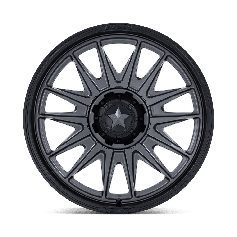 MSA Offroad Wheels M55 Commander UTV 22x7 Matte Gunmetal w/Matte Black Lip 0mm ET 72.56mm CB 5x114.3