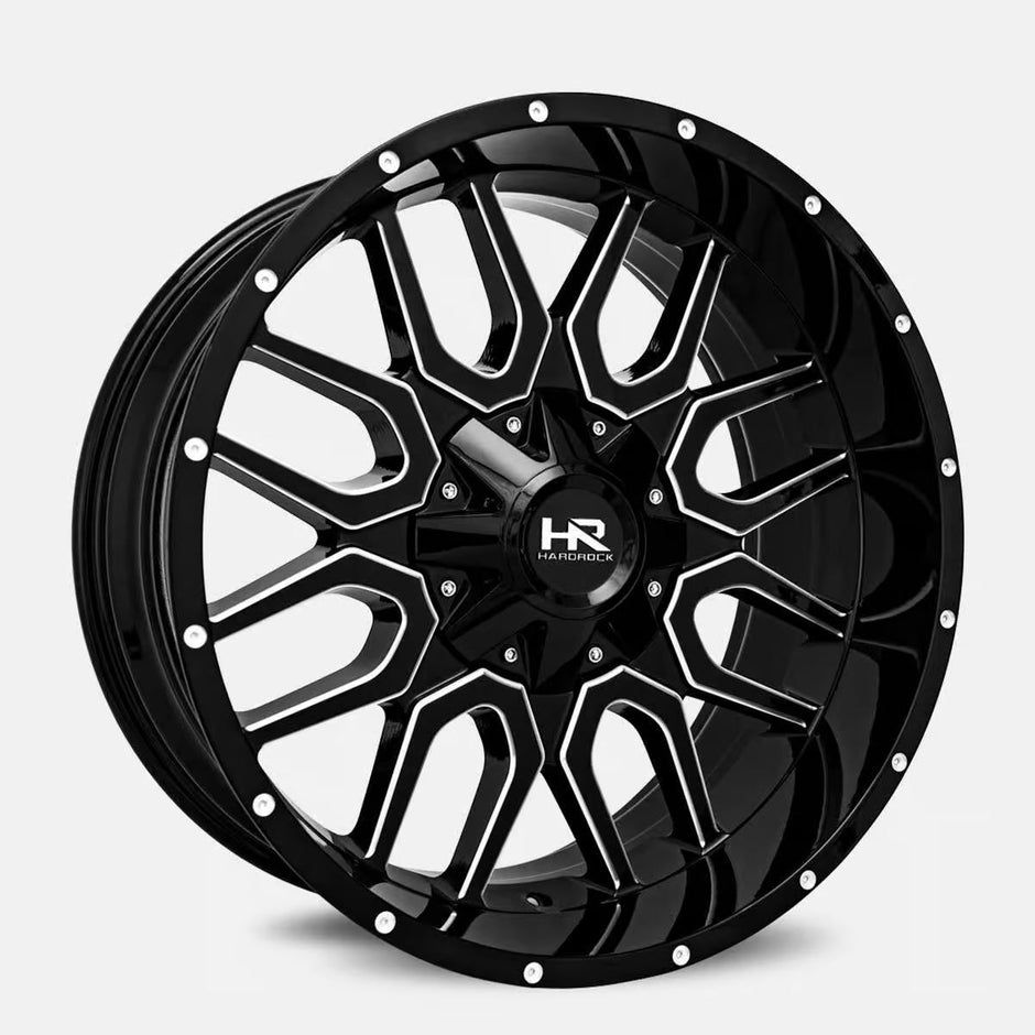 Hardrock Offroad Commander 20x10 Gloss Black Milled -19mm ET 125.2mm CB 8x170 wheel