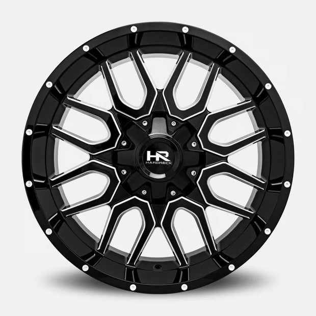 Hardrock Offroad Commander 20x9 Gloss Black Milled -19mm ET 110.3mm CB 5x150/5x139.7 wheel