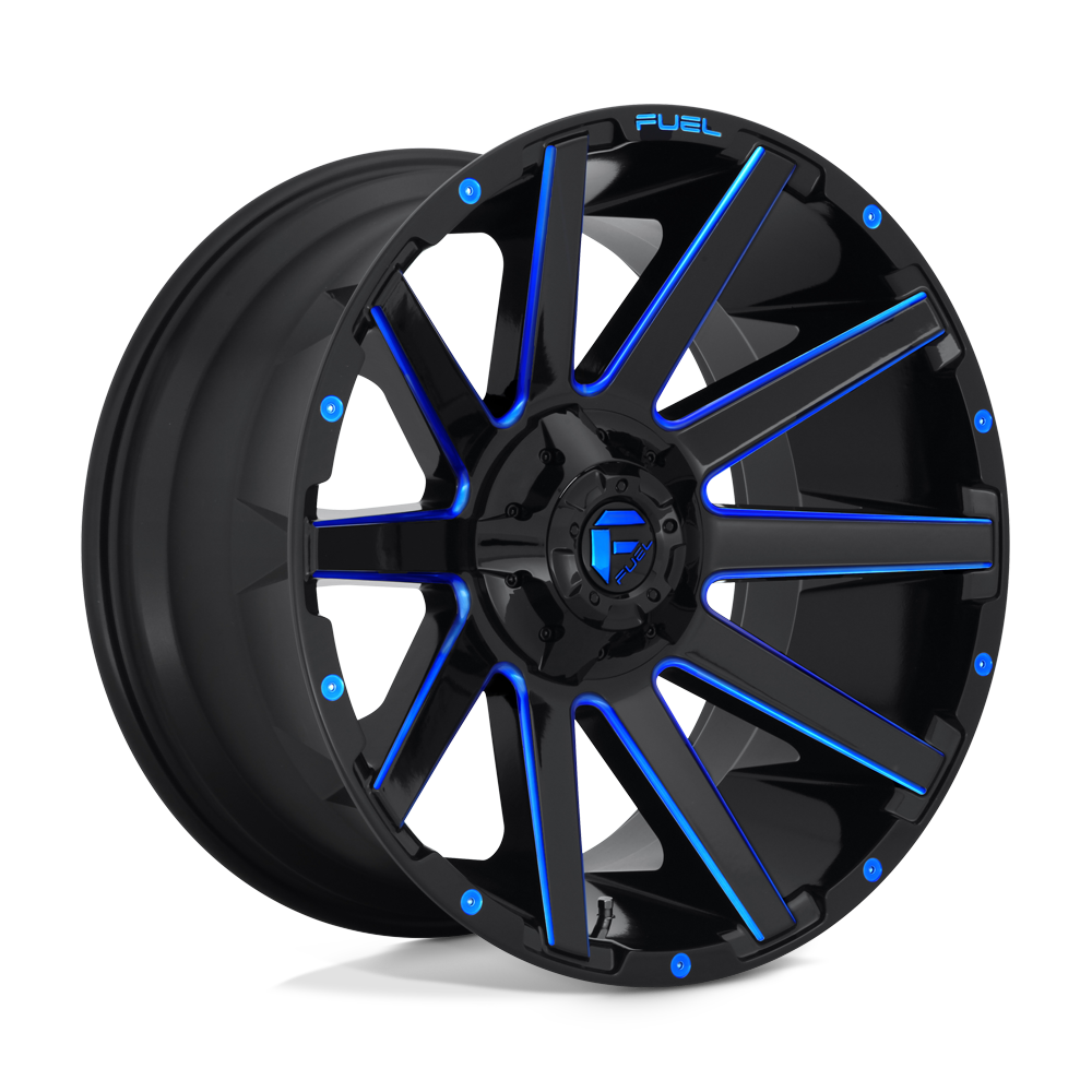 Fuel Wheels D644 Contra 18x9 Gloss Black w/Blue Tinted Clear -12mm ET 106.1mm CB 6x135/6x139.7