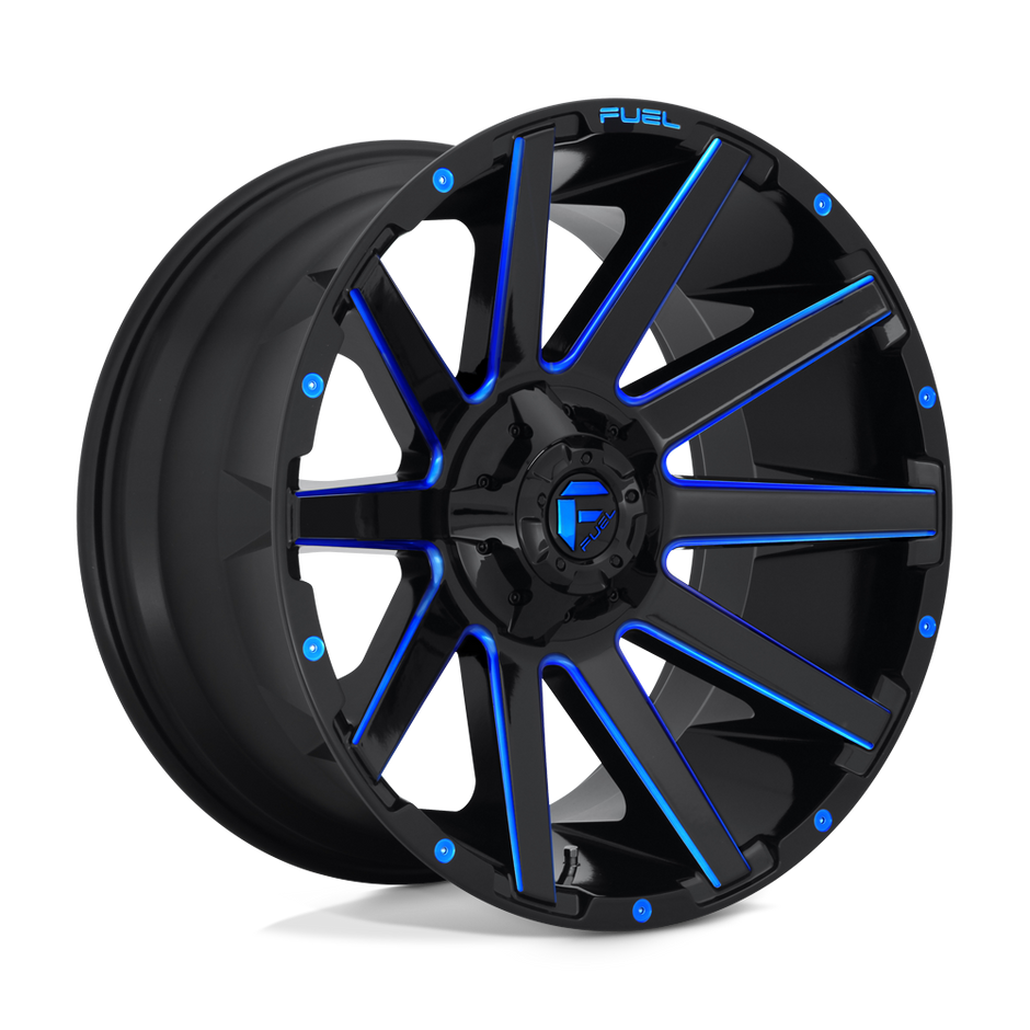 Fuel Wheels D644 Contra 18x9 Gloss Black w/Blue Tinted Clear -12mm ET 106.1mm CB 6x135/6x139.7