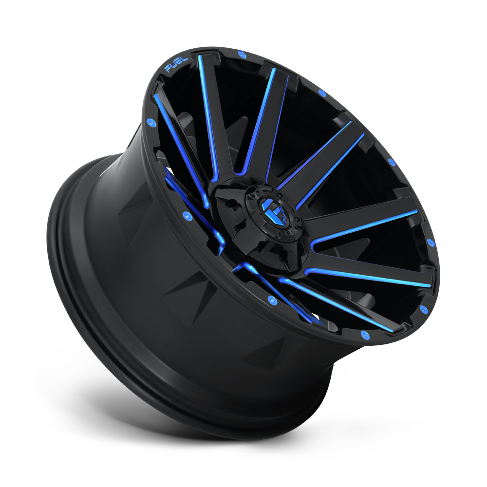 Fuel Wheels D644 Contra 18x9 Gloss Black w/Blue Tinted Clear -12mm ET 106.1mm CB 6x135/6x139.7