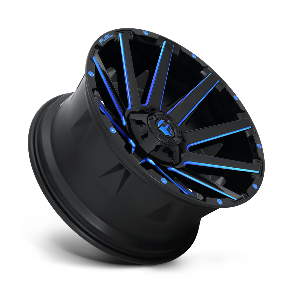 Fuel Wheels D644 Contra 18x9 Gloss Black w/Blue Tinted Clear -12mm ET 106.1mm CB 6x135/6x139.7