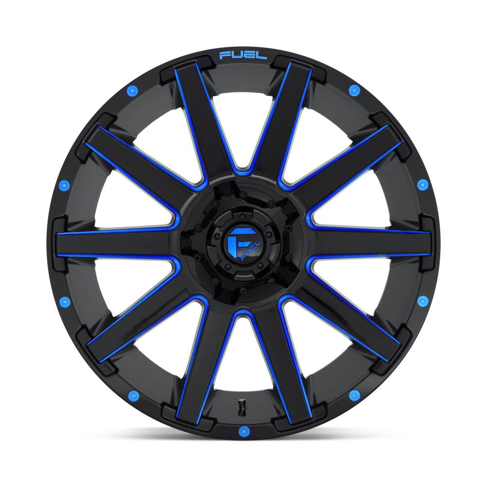 Fuel Wheels D644 Contra 18x9 Gloss Black w/Blue Tinted Clear -12mm ET 106.1mm CB 6x135/6x139.7