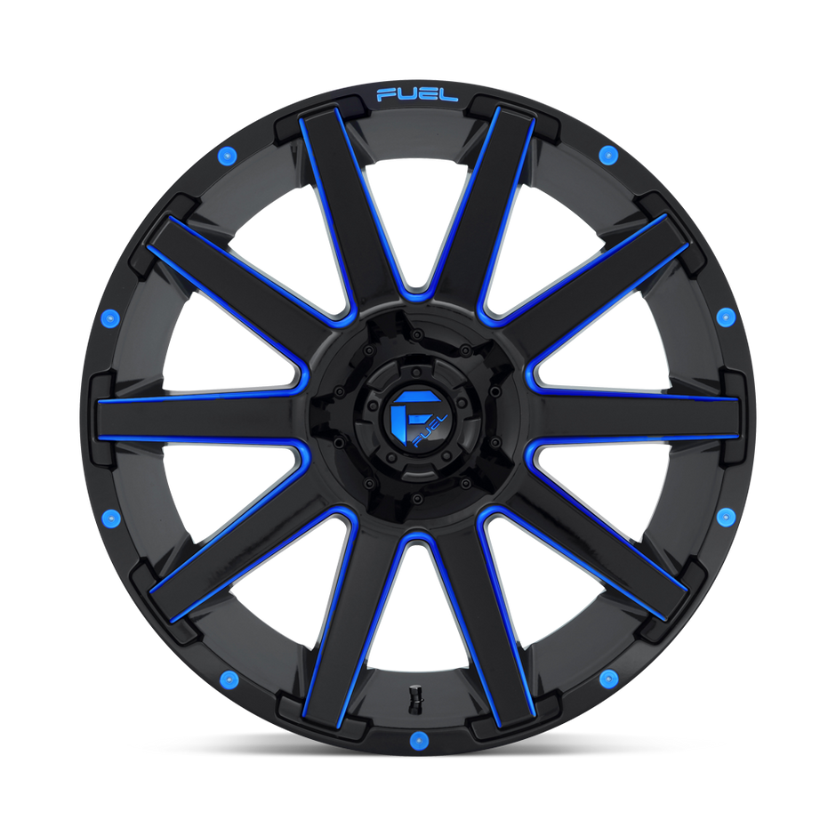 Fuel Wheels D644 Contra 18x9 Gloss Black w/Blue Tinted Clear -12mm ET 106.1mm CB 6x135/6x139.7
