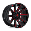 Fuel Wheels D643 Contra 18x9 Gloss Black w/Red Tinted Clear -12mm ET 106.1mm CB 6x135/6x139.7