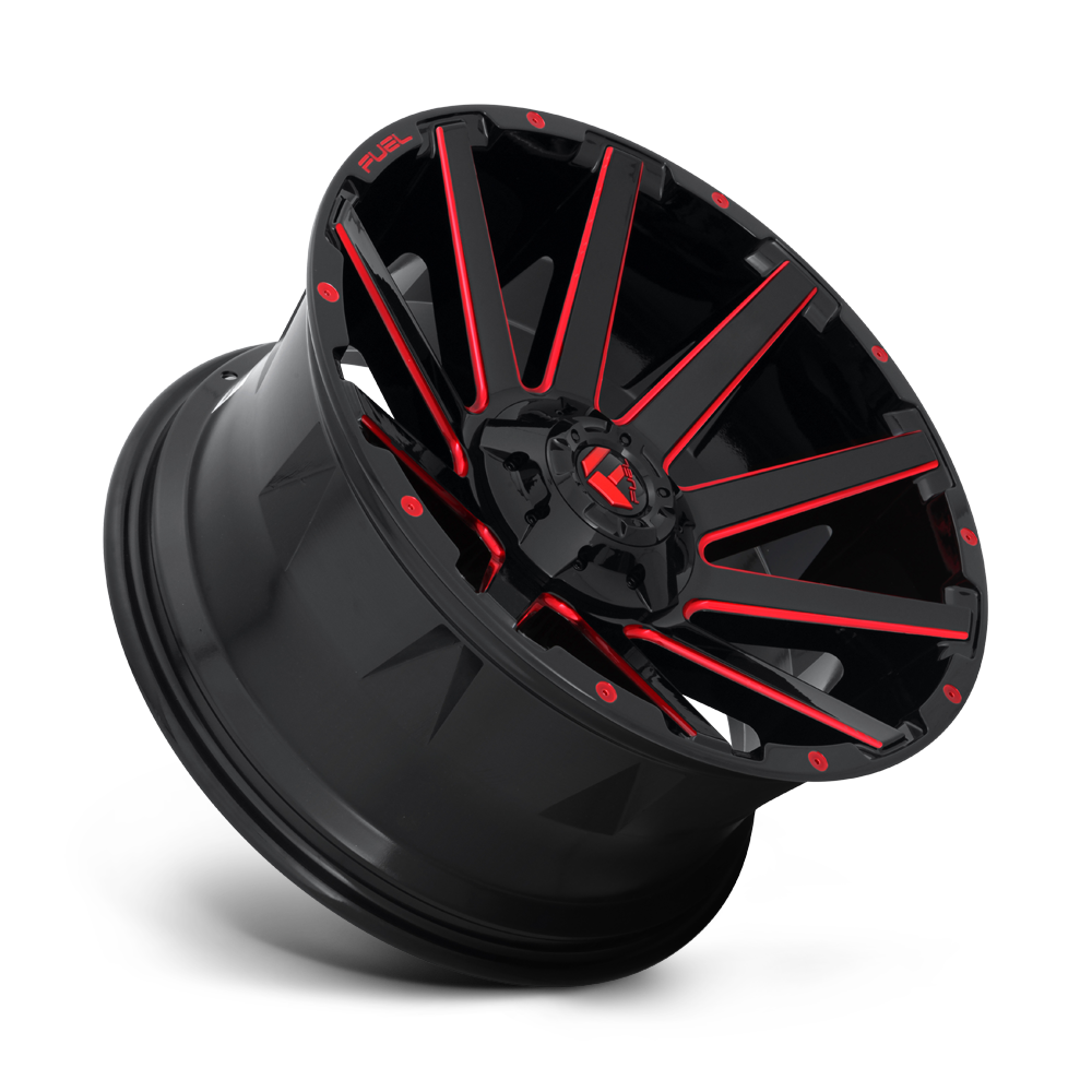 Fuel Wheels D643 Contra 18x9 Gloss Black w/Red Tinted Clear -12mm ET 106.1mm CB 6x135/6x139.7