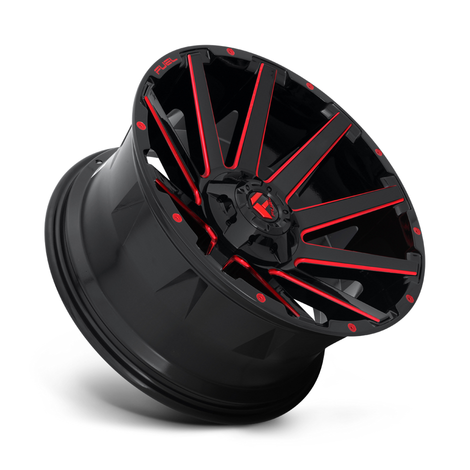 Fuel Wheels D643 Contra 18x9 Gloss Black w/Red Tinted Clear -12mm ET 106.1mm CB 6x135/6x139.7