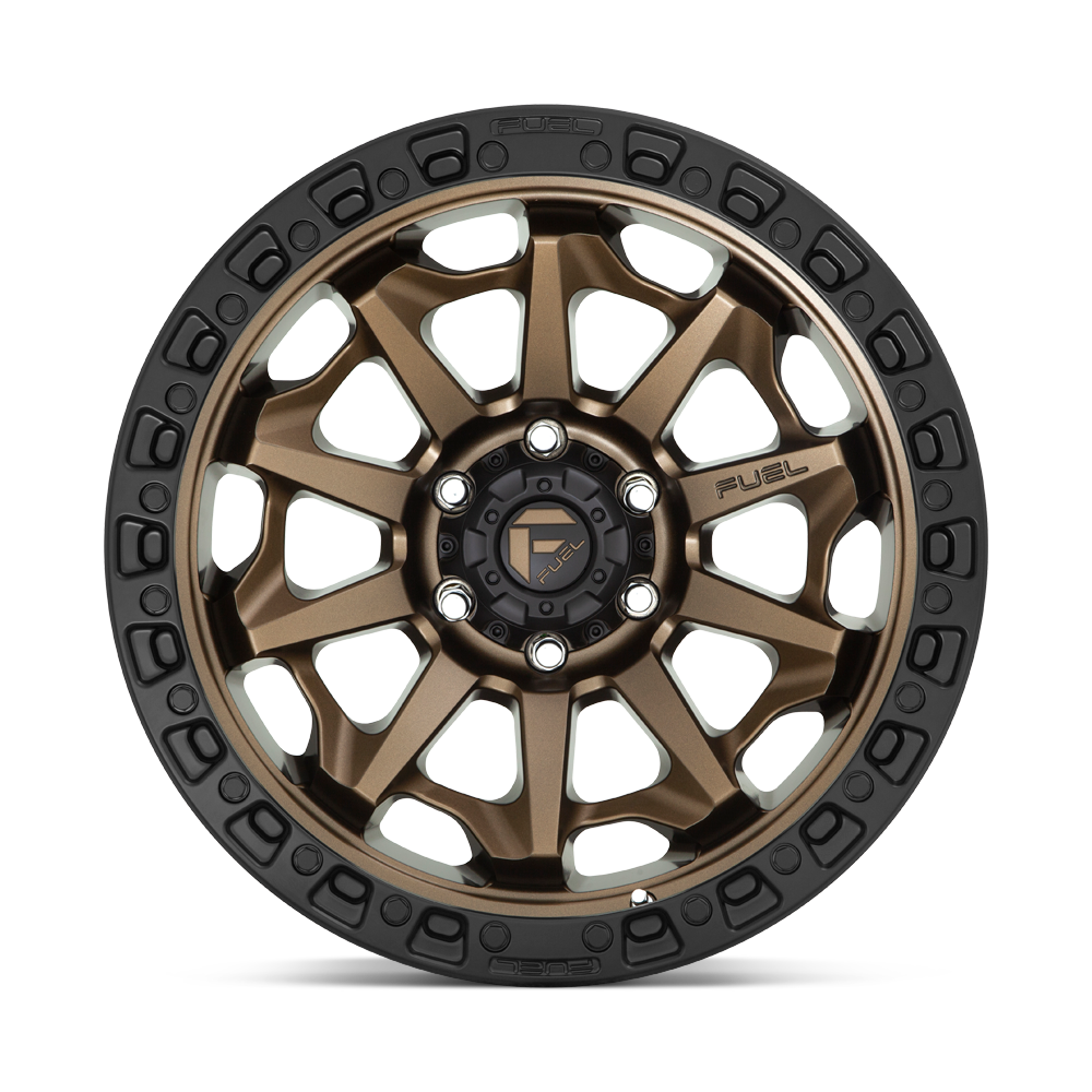 Fuel Wheels D696 Covert 15x8 Matte Bronze w/Black Bead Ring -19mm ET 72.56mm CB 5x114.3