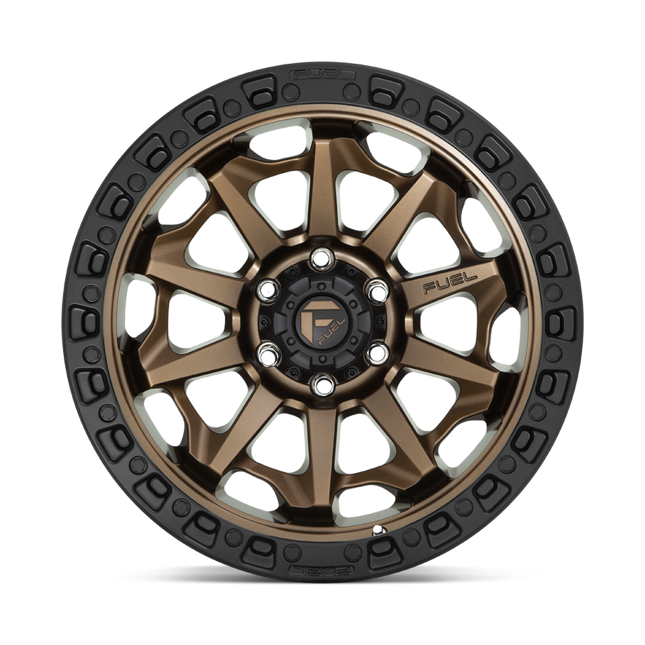 Fuel Wheels D696 Covert 15x8 Matte Bronze w/Black Bead Ring -19mm ET 72.56mm CB 5x114.3