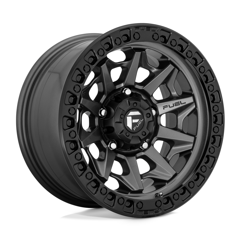 Fuel Wheels D716 Covert 15x8 Matte Gunmetal w/Black Bead Ring -19mm ET 72.56mm CB 5x114.3