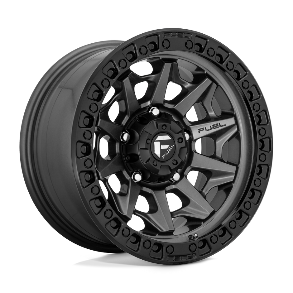 Fuel Wheels D716 Covert 15x8 Matte Gunmetal w/Black Bead Ring -19mm ET 72.56mm CB 5x114.3