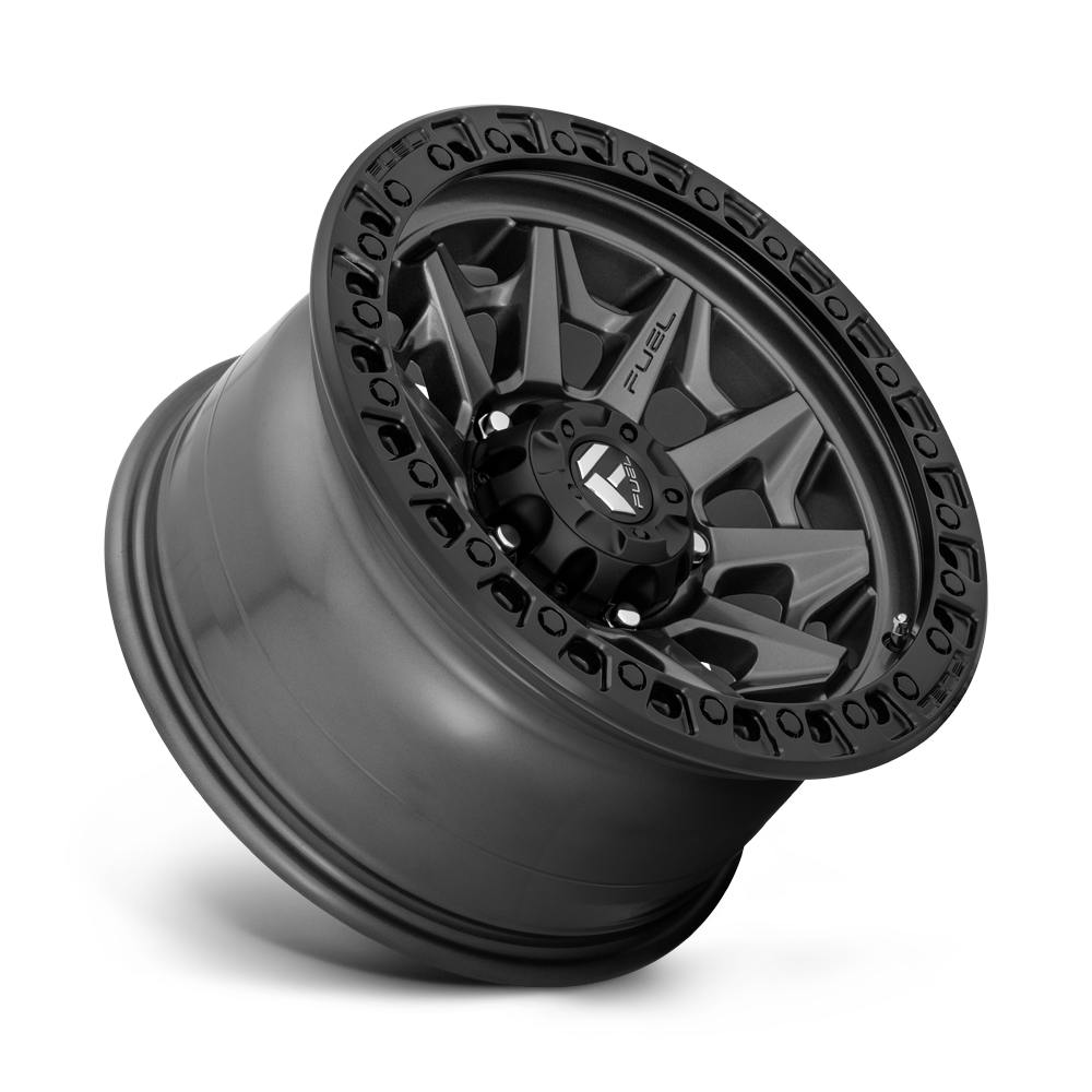 Fuel Wheels D716 Covert 15x8 Matte Gunmetal w/Black Bead Ring -19mm ET 72.56mm CB 5x114.3