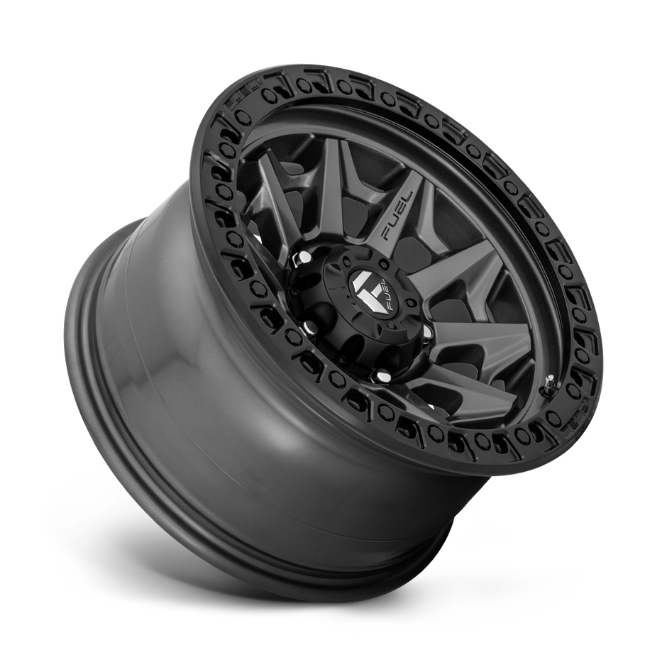 Fuel Wheels D716 Covert 15x8 Matte Gunmetal w/Black Bead Ring -19mm ET 72.56mm CB 5x114.3