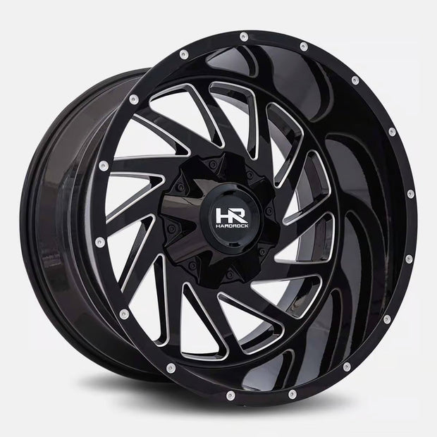 Hardrock Offroad Crusher 20x10 Gloss Black Milled -19mm ET 87mm CB 5x127/5x139.7 wheel