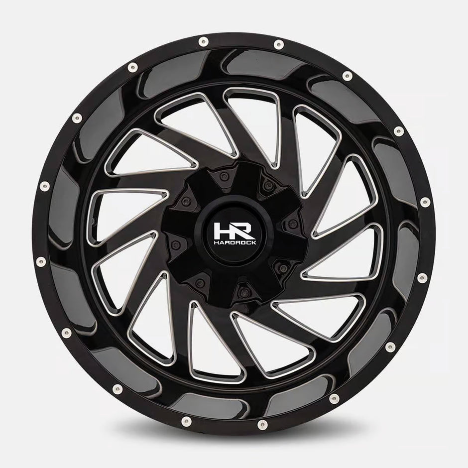 Hardrock Offroad Crusher 20x12 Gloss Black Milled -44mm ET 87mm CB 5x127/5x139.7 wheel