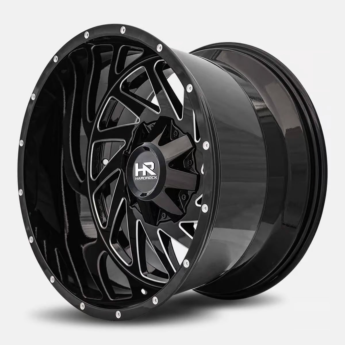 Hardrock Offroad Crusher 20x12 Gloss Black Milled -44mm ET 125.2mm CB 8x170 wheel