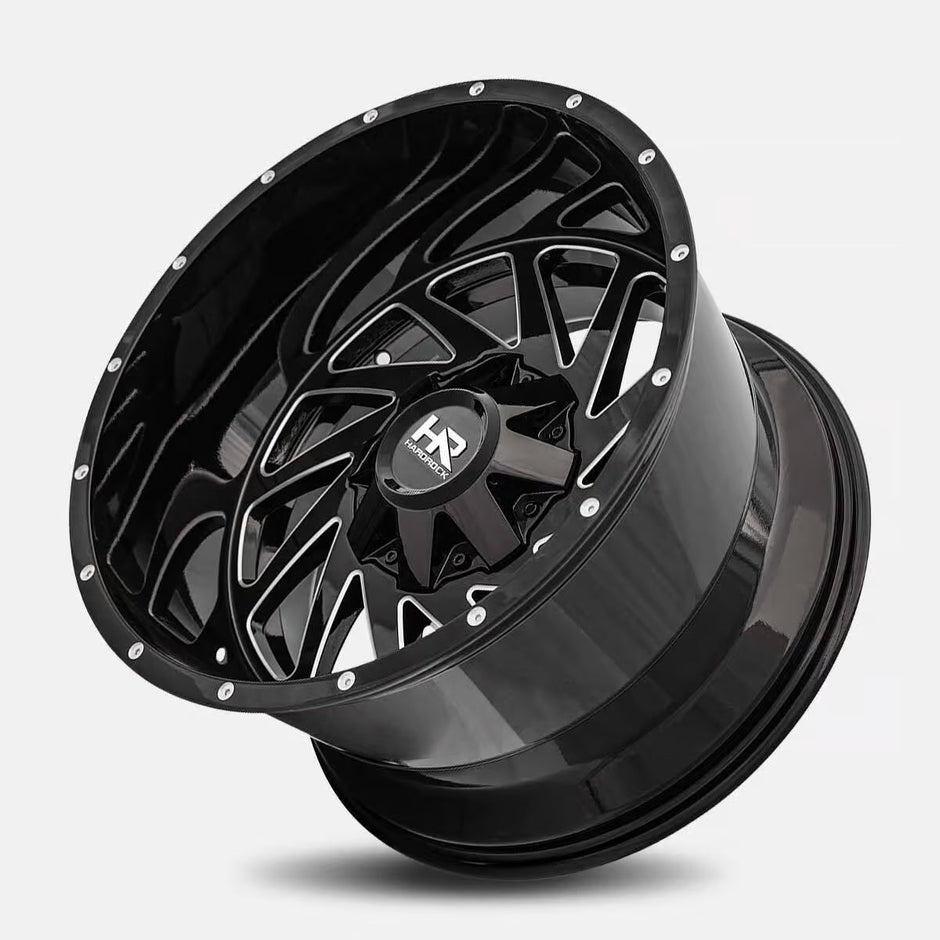 Hardrock Offroad Crusher 20x10 Gloss Black Milled -19mm ET 125.2mm CB 8x165.1 wheel