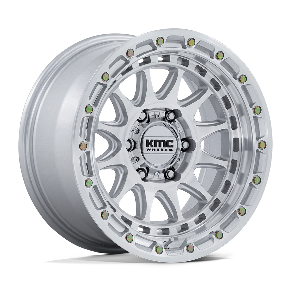 KMC Wheels KM556 Crux 17x8.5 Gloss Silver w/Machined Face 0mm ET 66.06mm CB 6x114.3