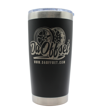 Da Offset logo laser engraved on a Matte Black Aluminum Tumbler-20 oz.