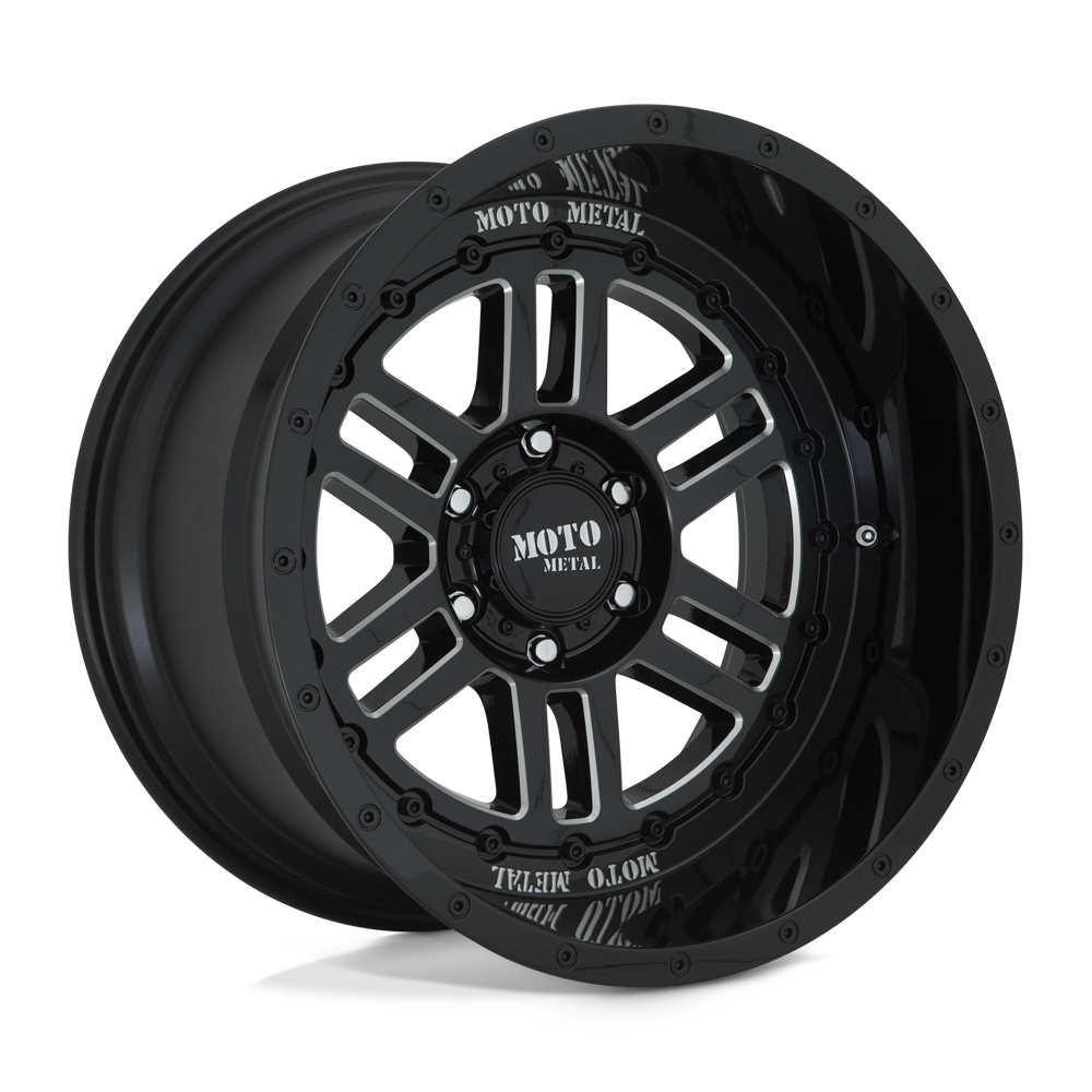Moto Metal MO800 Deep Six 20x10 Gloss Black Milled -18mm ET 71.5mm CB 5x127