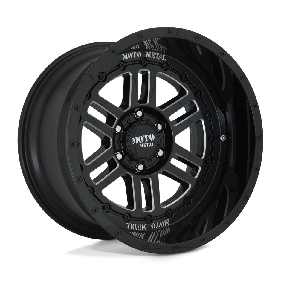 Moto Metal MO800 Deep Six 20x10 Gloss Black Milled -18mm ET 71.5mm CB 5x127