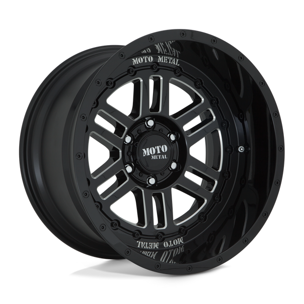 Moto Metal MO800 Deep Six 20x10 Gloss Black Milled -18mm ET 71.5mm CB 5x127