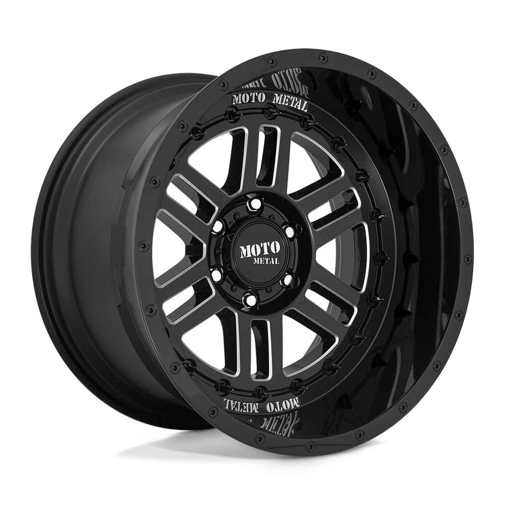 Moto Metal MO800 Deep Six 20x10 Gloss Black Milled -18mm ET 71.5mm CB 5x127