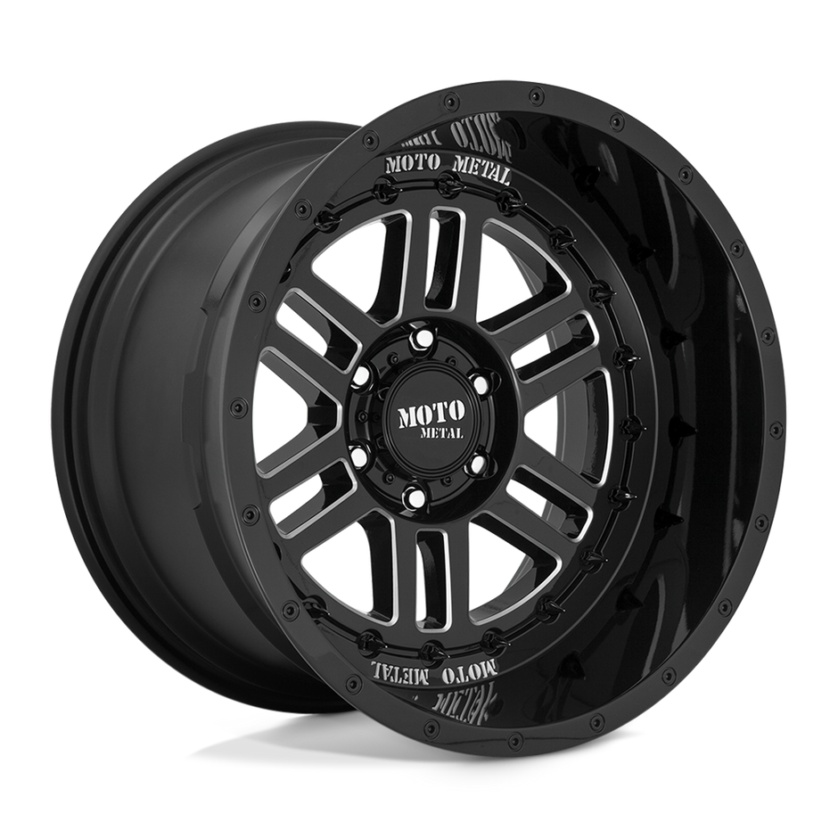 Moto Metal MO800 Deep Six 20x10 Gloss Black Milled -18mm ET 71.5mm CB 5x127