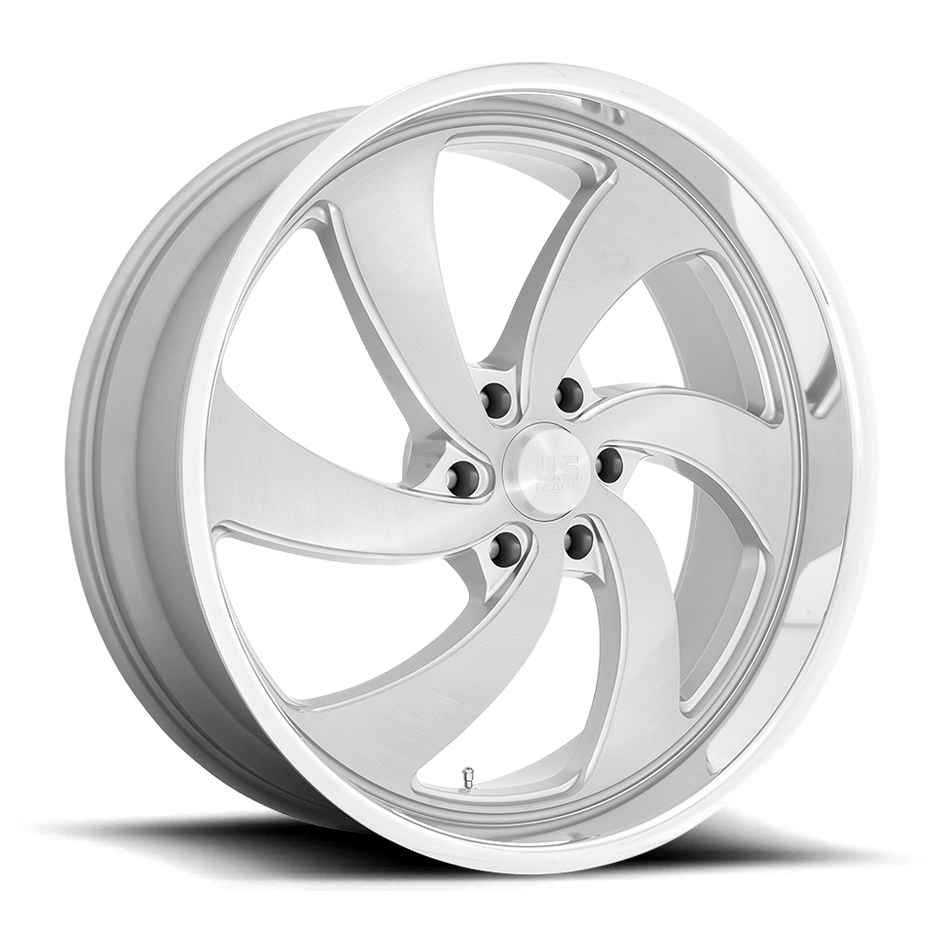 U.S. Mags U134 Desperado-Left Wheel 22x10.5 Silver Brushed Face w/Milled Diamond Cut Lip 1mm ET 78.1mm CB 5x127