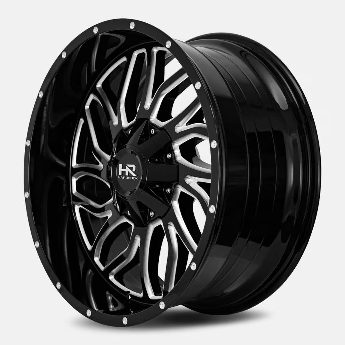 Hardrock Offroad Destroyer 22x10 Gloss Black Milled -25mm ET 87mm CB 5x127/5x139.7 wheel